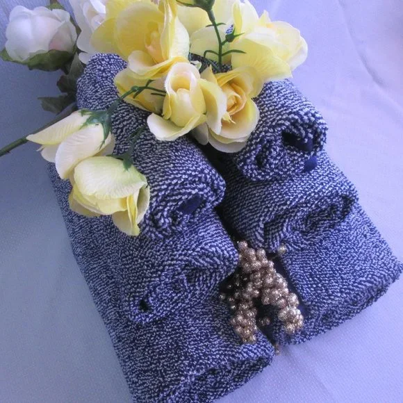 💖 SONOMA NAVY HEATHERED ULTIMATE BATH TOWELS – SET OF 6 💖 - Picture 6 of 15